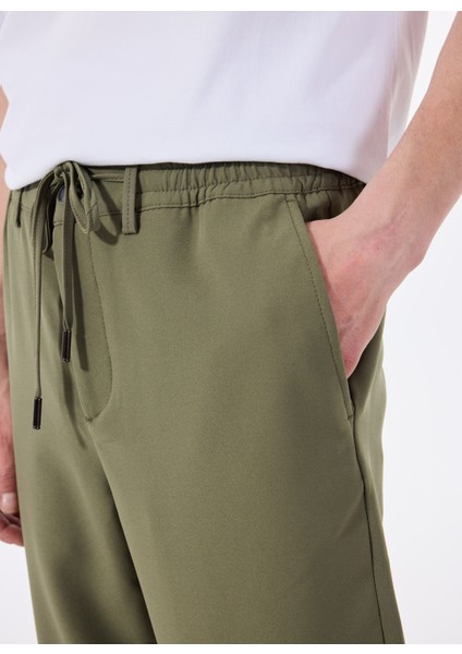 Bağlamalı Bel Normal Paça Slim Fit Yeşil Erkek Pantolon ACE001252275_YSL fırsatları