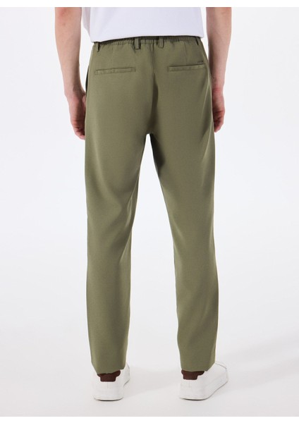 Bağlamalı Bel Normal Paça Slim Fit Yeşil Erkek Pantolon ACE001252275_YSL indirimleri