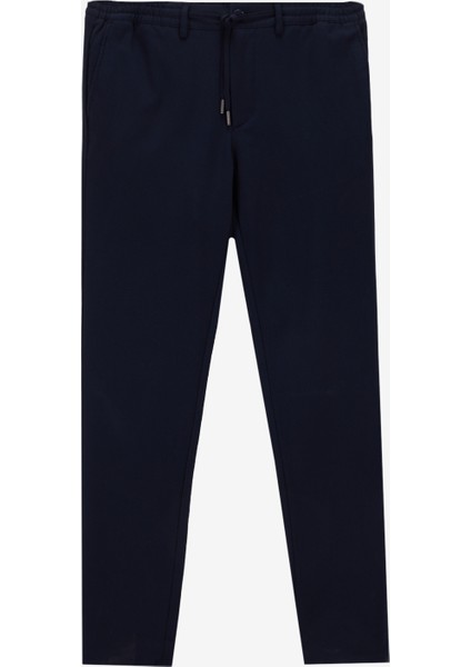 Bağlamalı Bel Normal Paça Slim Fit Lacivert Erkek Pantolon ACE001252274_LAC