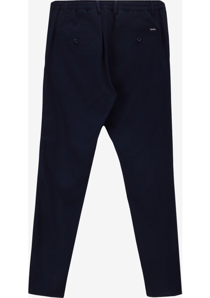Bağlamalı Bel Normal Paça Slim Fit Lacivert Erkek Pantolon ACE001252274_LAC
