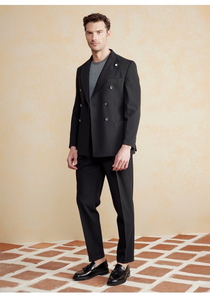 Normal Bel Düz Paça Standart Siyah Erkek Pantolon BBSS25MPT018
