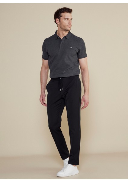 Normal Bel Düz Paça Standart Siyah Erkek Pantolon BBSS25MPT024