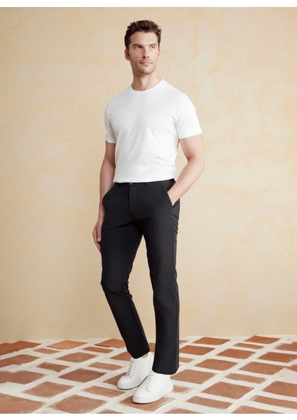 Normal Bel Düz Paça Standart Siyah Erkek Pantolon BBSS25MPT020