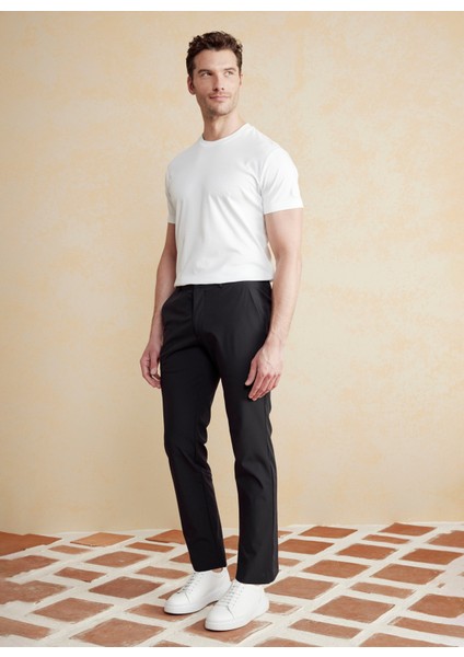 Normal Bel Düz Paça Standart Siyah Erkek Pantolon BBSS25MPT020