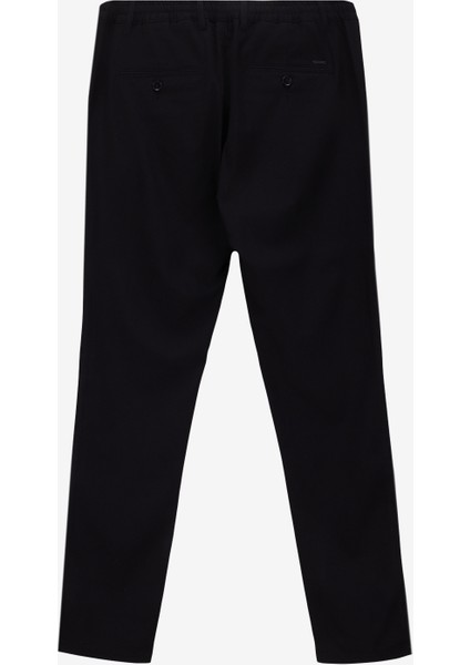 Bağlamalı Bel Normal Paça Slim Fit Siyah Erkek Pantolon ACE001252274_SYH