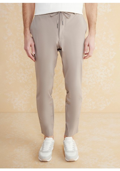 Normal Bel Düz Paça Standart Bej Erkek Pantolon BBSS25MPT020