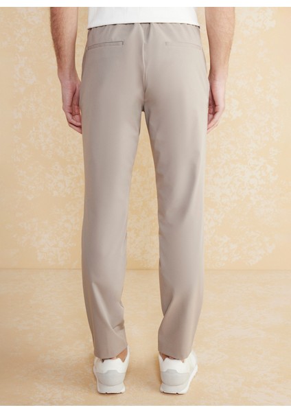 Normal Bel Düz Paça Standart Bej Erkek Pantolon BBSS25MPT020