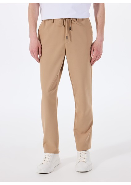 Bağlamalı Bel Normal Paça Slim Fit Bej Erkek Pantolon ACE001252275_BEJ fiyatları