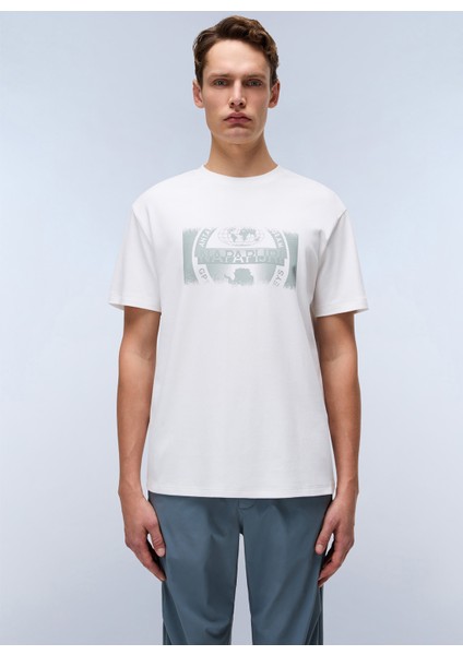 NP0A4IEA2061-S-VANNI Prt Ss Beyaz Relaxed Erkek T-Shirt fiyatları