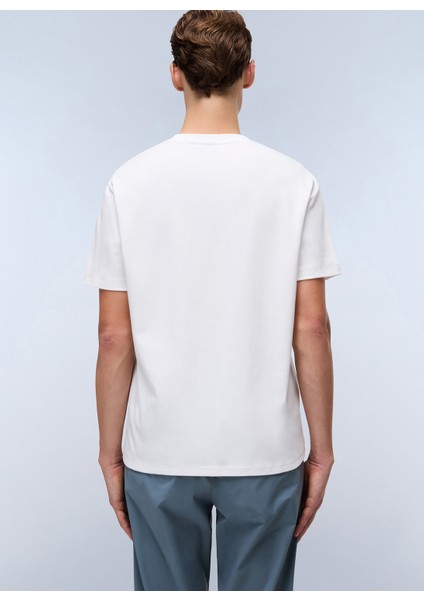 NP0A4IEA2061-S-VANNI Prt Ss Beyaz Relaxed Erkek T-Shirt modelleri