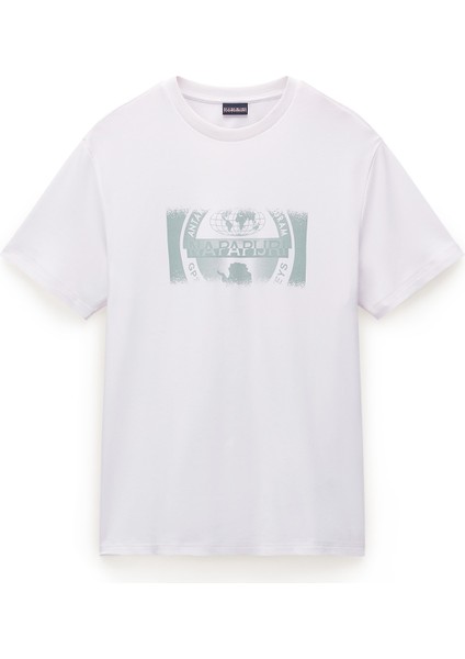 NP0A4IEA2061-S-VANNI Prt Ss Beyaz Relaxed Erkek T-Shirt indirimleri