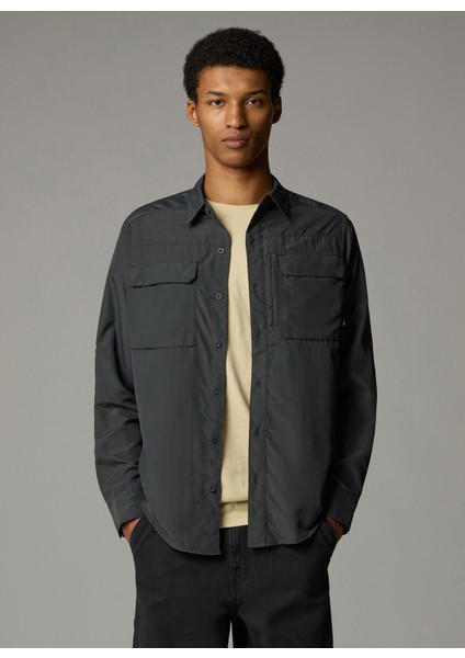 NF0A4T184EN1-M L/s Sequoıa Shırt Gri Regular Fit Düz Erkek Gömlek fiyatları