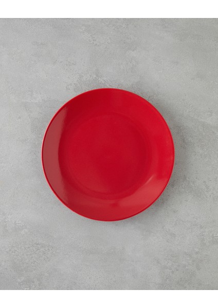 Hecha Seramik Yemek Takımı 4 Parça Tek Kişilik Kırmızı