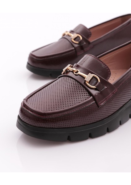 6095-1 Kadin Aksesuarli Loafer Ayakkabi
