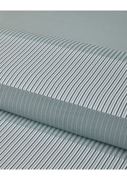 Modern Strip Kolay Ütülenir Çift Kişilik Nevresim Takımı 200X220 cm Yeşil
