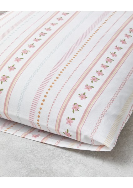 Daisy Stripes Kolay Ütülenir 2'li Yastık Kılıfı 50X70 cm Pembe