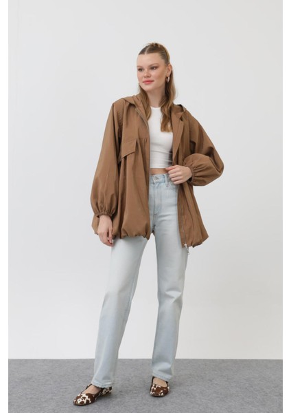 32168 Kadın Cepli Fermuarlı Ceket