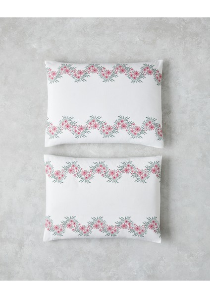 Daisy Chain Kolay Ütülenir 2'li Yastık Kılıfı 50X70 cm Pembe