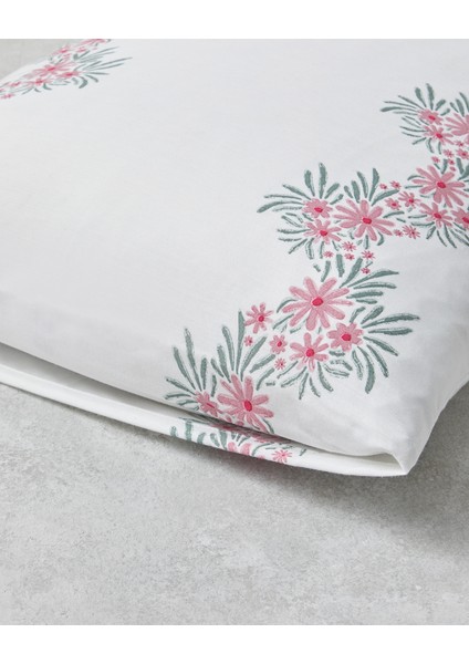 Daisy Chain Kolay Ütülenir 2'li Yastık Kılıfı 50X70 cm Pembe