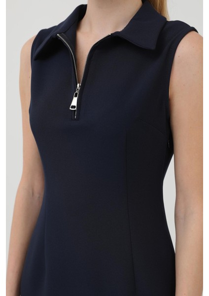 32149 Kadın Fermuar Detaylı Midi Elbise modelleri