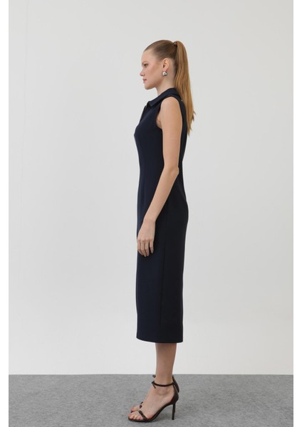 32149 Kadın Fermuar Detaylı Midi Elbise indirimleri