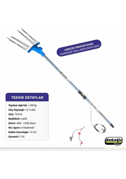 Atrax V4 Pro Zeytin Hasat Makinası 6 Kademe Hız Ayarlı