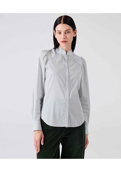 Çizgi Desen Yüksek Yaka Gömlek Mw6240025044070