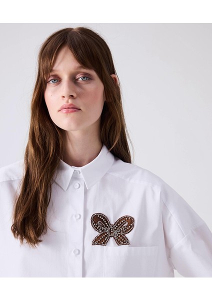 Fiyonk Işlemeli Poplin Gömlek Mw6240025061002