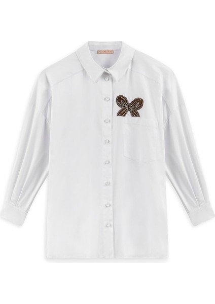 Fiyonk Işlemeli Poplin Gömlek Mw6240025061002