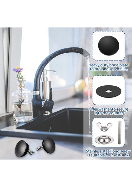 2 Adet Inç Mutfak Lavabo Deliği Kapağı Musluk Paslanmaz Çelik Musluk Plakası Tıpası (Yurt Dışından)