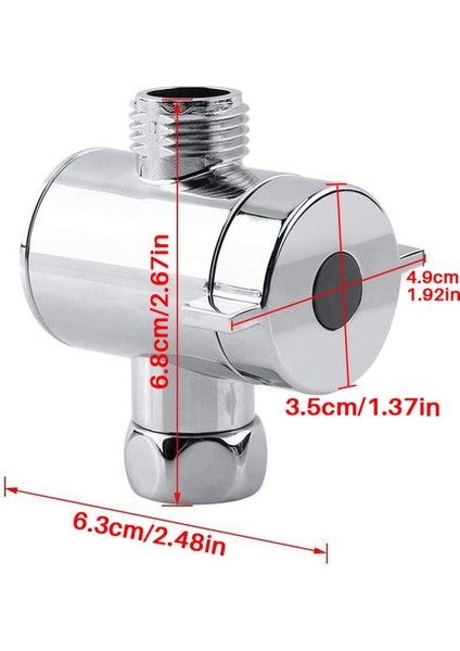 8x Abs Krom 3 Yollu Yönlendirici Hortum Bağlantı Parçası T Şekilli Adaptör Bağlantı Parçası Açı Vanası Banyo Duş Kolu Tuvalet (Yurt Dışından)