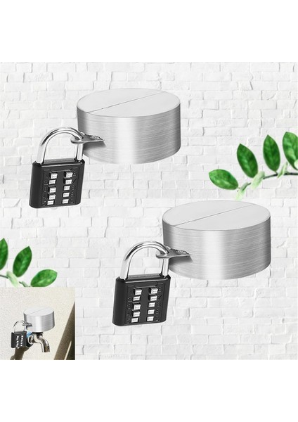 Kapı Vanası Kilitleme Cihazı (2 Set) Hortum Bib Kilidi Dış Mekan Musluğu, Kapı Topuzu Için Su Musluğu, Dış Bahçe, Yağ (Yurt Dışından)