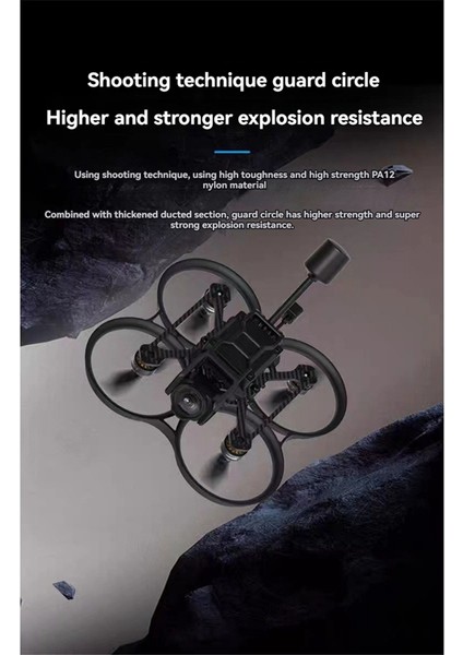 PAVO20 Fırçasız Whoop Çerçeve Hd Vtx Braketli O3 2 Inç Fpv Drone Parçaları Gri (Yurt Dışından)