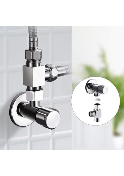 3x Pirinç 3 Yollu Su Yönlendirici Adaptörü Hızlı Kurulum Banyo Duş Bide Açı Değiştirme Vana Konnektörü (Yurt Dışından)