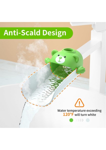 Musluk Genişletici Bebek El Yıkama Çocuk Silikon Karikatür Anti-Haşlanma ve Sıçrama Su Yeşil (Yurt Dışından) fırsatları