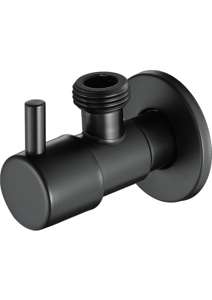 Siyah Açı Vanası 304 Paslanmaz Çelik Su Durdurucu Sızıntı Geçirmez Soğuk ve Sıcak Genel Banyo Aksesuarları (Yurt Dışından)