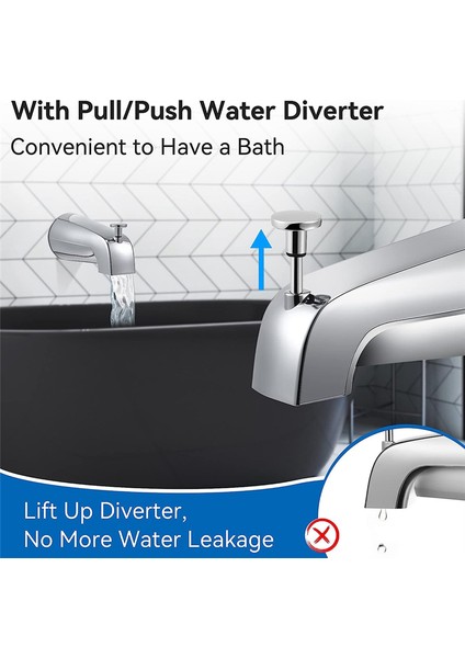 Banyo Küvet Musluğu, 5 1/4 Inç Erişim Duvar Ön Montajı Duş Yönlendirici 1/2ın IPS Iç Dişli Küvet Musluğu Musluğu (Yurt Dışından) fırsatları