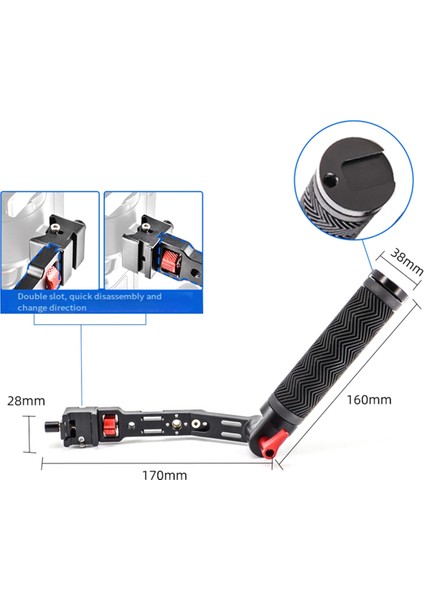 Açı Saplı Tutacak El Izgarası Gimbal 1/4 Dişli El Tipi Sabitleyici Model: Rsc2 Rs3 RS3MINI (Yurt Dışından)
