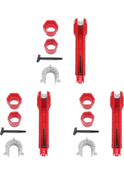 Banyo Tesisatı Onarım Lavabosu Için 3 Set Çok Fonksiyonlu Musluk Anahtarı Aleti (Yurt Dışından)