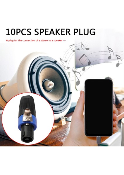 10 Adet Ses Hoparlör Bağlantı Fişleri Twist Lock Şarj Edilebilir Taşınabilir Kablosuz Speakon NL4FC Için (Yurt Dışından)