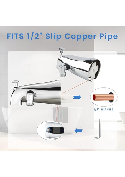 Küvet Musluğu, Yönlendirici, Küvet Musluğu Duş Yönlendirici ve Altıgen Anahtar 1/2 Inç Bakır Boruya Uygun, 5.3 (Yurt Dışından) fiyatları