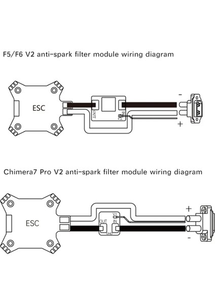 F5/f6 V2 25X18MM Fpv Freestyle Drone Dıy Parçaları Için XT60E-M ile Kıvılcım Önleyici Filtre (Yurt Dışından)