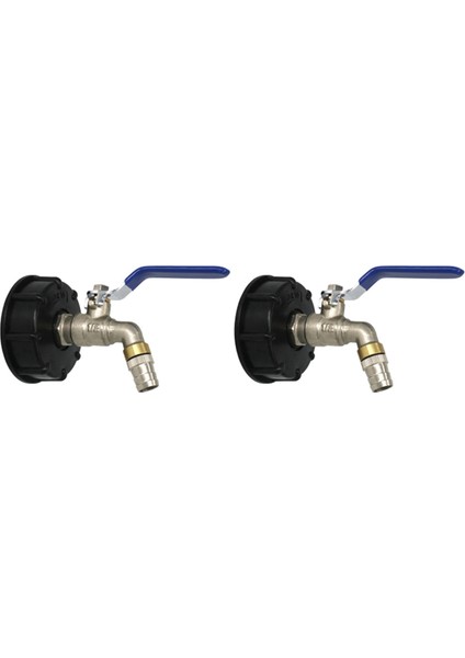 2x Ibc Küresel Çıkışlı Musluk Tankı 3/4 Inç Drenaj Adaptörü S60X6 1000 L Yağmur Suyu Kabı Pirinç Hortum Musluk Vanası (Yurt Dışından)