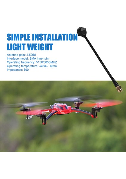 5.8g 15CM Sma Rp-Sma Fpv Anten 3dbi 5000-6000MHZ 150MM Uzun Uzay Hattı Iha Parçası Iç Pim (Yurt Dışından)