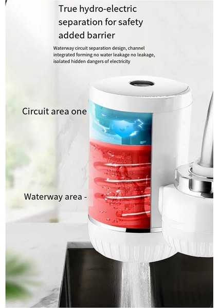 Kolay Kurulum Hızlı Isıtma Karıştırma Musluğu Dijital Ekranlı Anında Elektrikli Su Isıtıcısı Ab-Fişi (Yurt Dışından)