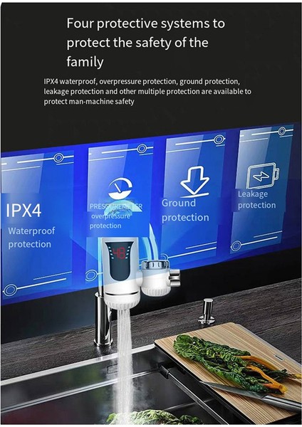 Kolay Kurulum Hızlı Isıtma Karıştırma Musluğu Dijital Ekranlı Anında Elektrikli Su Isıtıcısı Ab-Fişi (Yurt Dışından) fiyatları