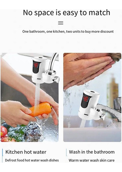 Kolay Kurulum Hızlı Isıtma Karıştırma Musluğu Dijital Ekranlı Anında Elektrikli Su Isıtıcısı Ab-Fişi (Yurt Dışından) fırsatları