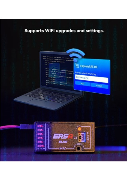 ER5A V2 Pwm Alıcısı 2.4ghz 5ch Expresslrs Mini Destek Voltaj Geri Dönüşü Fpv Iha'lar Için (Yurt Dışından)