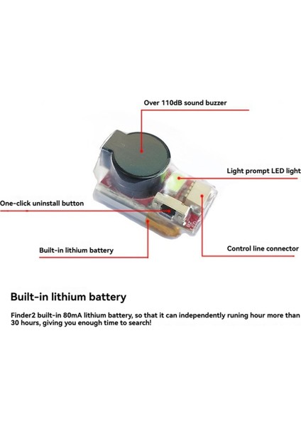 Fpv Drone Buzzer Tracker 110DB Dahili 80MAH4.5-8.5V Sabit Kanatlar Için Kayıp Önleme Cihazı (Yurt Dışından)