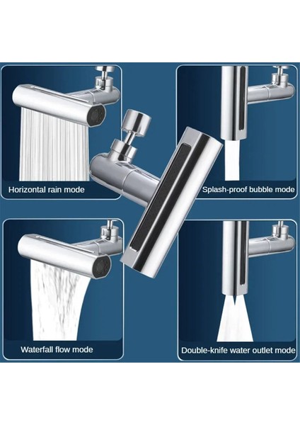 1 Adet Gerçek Şelale Mutfak Musluğu Uzatma Adaptörü 720°DÖNER 4 Mod Çok Fonksiyonlu Basınçlı Bubbler, B (Yurt Dışından)